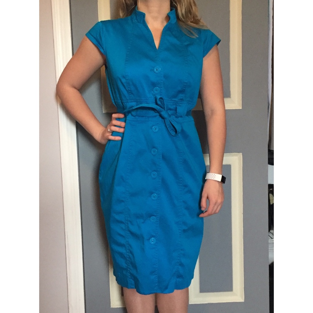 Blue button down Calvin Klein dress
